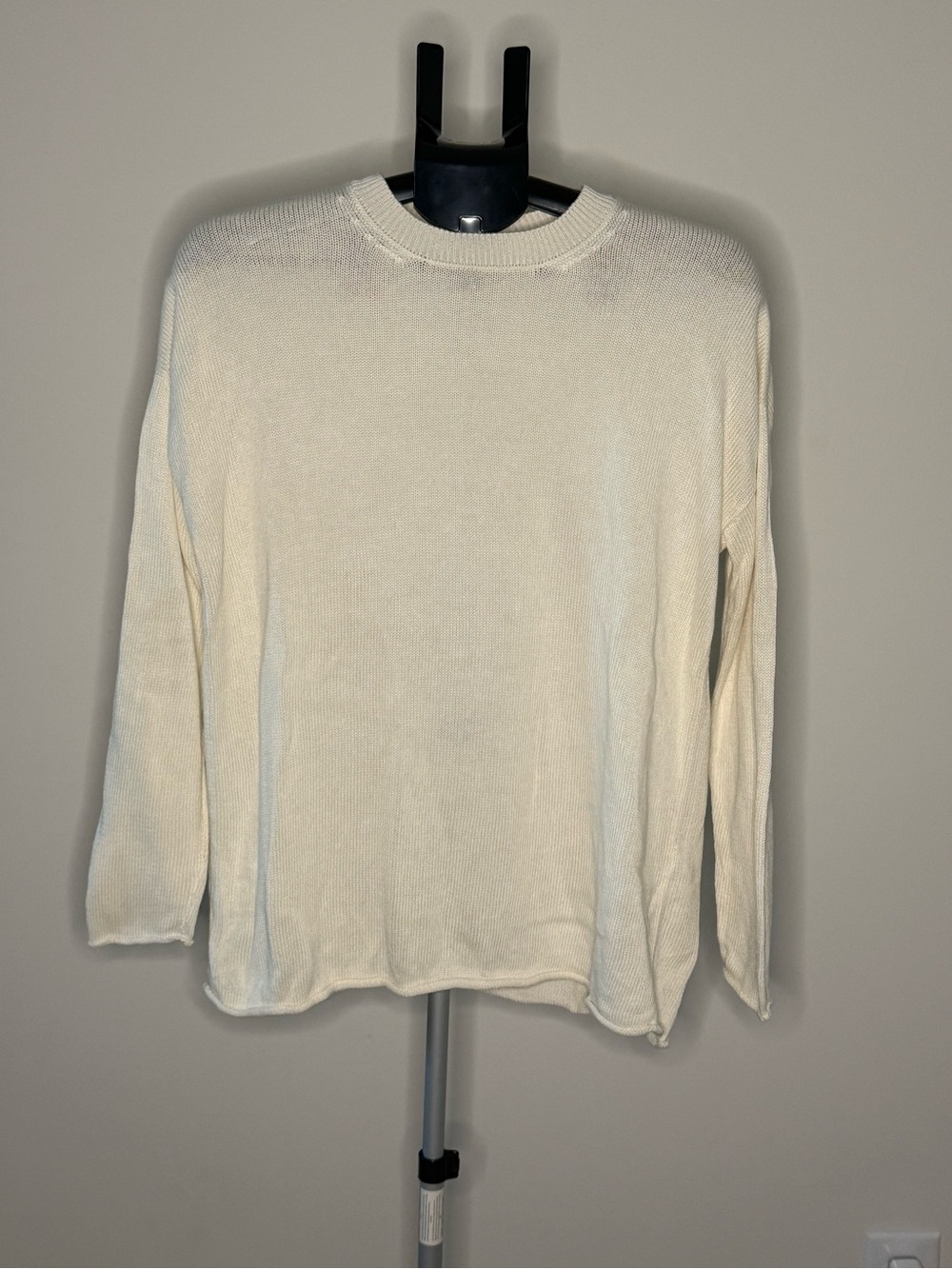 Eileen Fisher Organic Cotton TENCEL Blend Ivory Lightweight Sweater XXS
